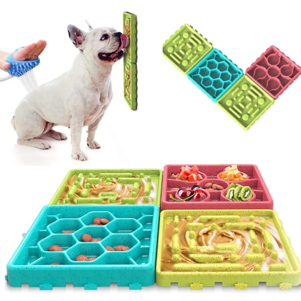MULTICOLOR Slow Feeding Food Mats and Trays with Suction Cups for Cats and Dogs